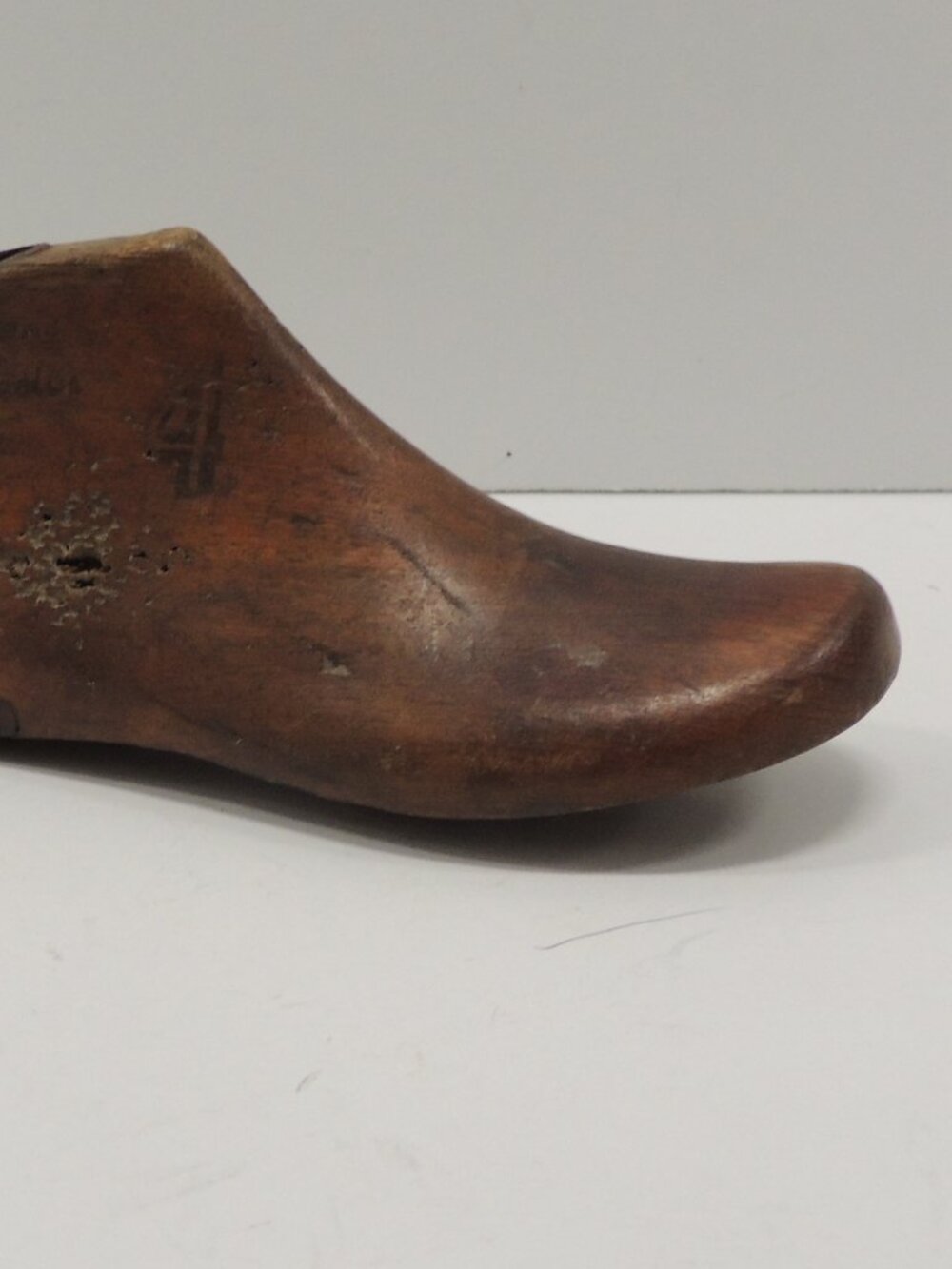 Antique Child's Wooden Shoe Mold Paperweight.